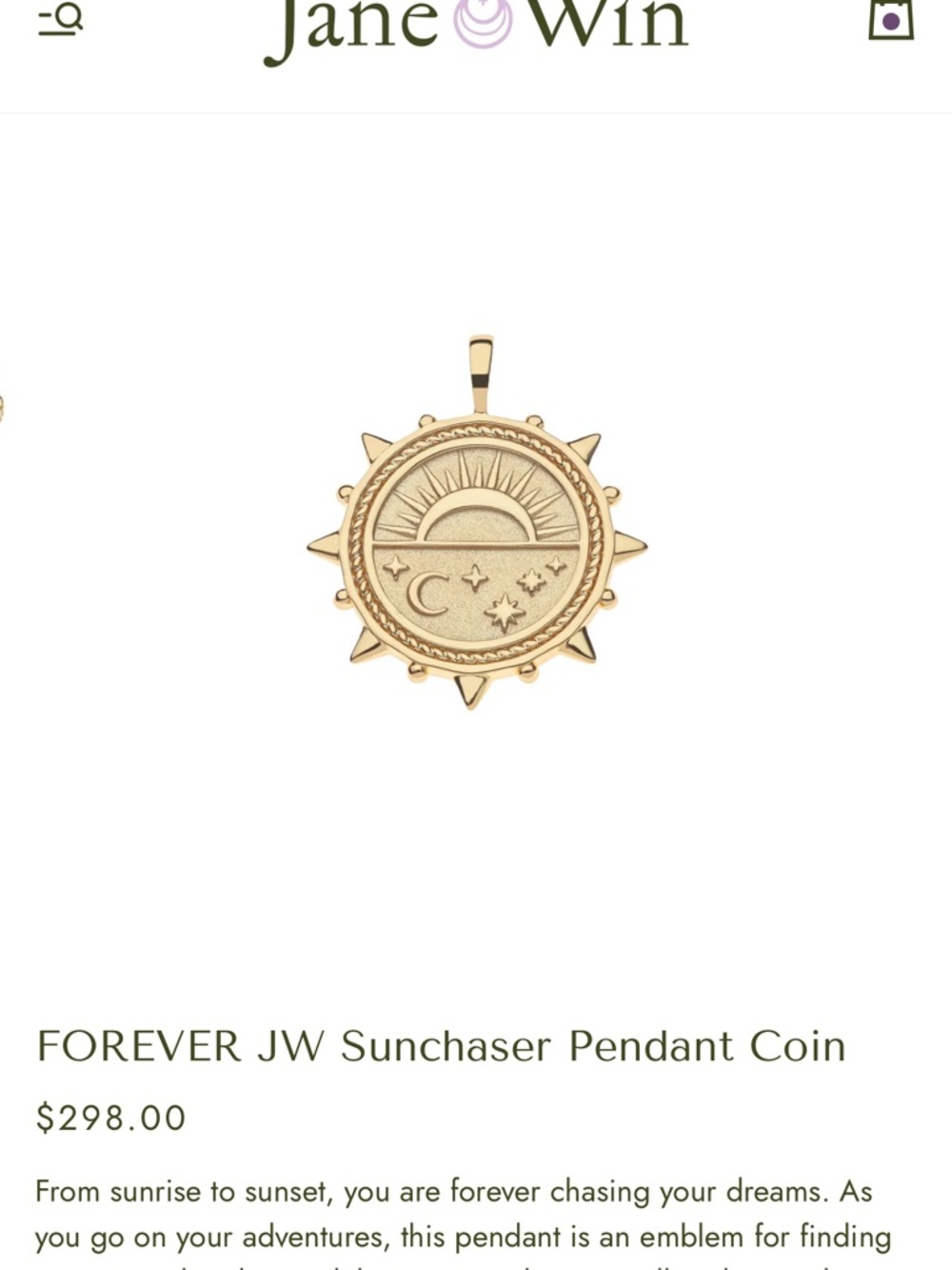 DESPERATELY IN SEARCH OF Jane Win Sunchaser Gold Sun & Moon Pendant Necklace
